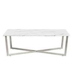 Paige Coffee Table - White/Stainless Steel -Best Furniture Decoration Shop 010156245 65054.1690285983.386.513