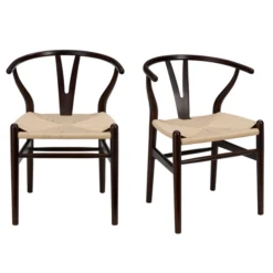 Tia Dining Chair Walnut/Natural - Set Of 2