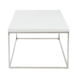 Cory Rectangle Coffee Table - White/Silver -Best Furniture Decoration Shop webimage 602140178 ALT2
