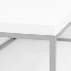 Cory Rectangle Coffee Table - White/Silver -Best Furniture Decoration Shop webimage 602140178 DTL2