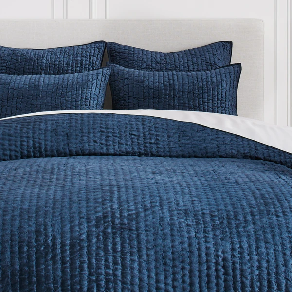 Mardon Velvet Bedding - Indigo 1 Mardon Velvet Bedding - Indigo