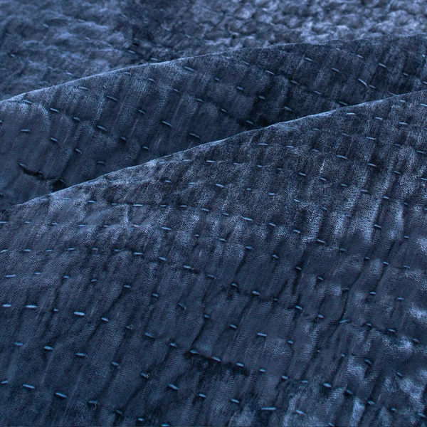 Mardon Velvet Bedding - Indigo 2 Mardon Velvet Bedding - Indigo - Image 2