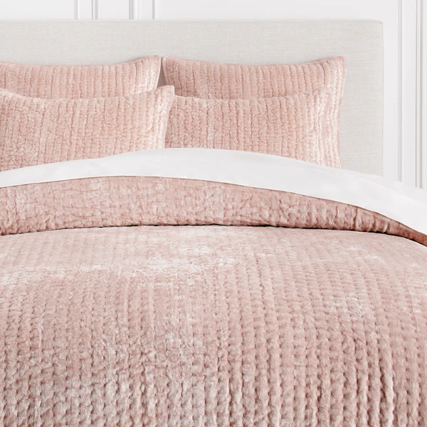 Mardon Velvet Bedding - Blush 1 Mardon Velvet Bedding - Blush