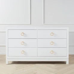 Artisan 6 Drawer Dresser - White/Gold